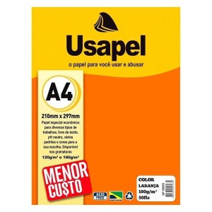 Papel Color Set A4  180 Gms Pct 50 FLS Usapel