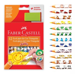 Lapis Cor 12 Cores Jumbo Trinagular Faber