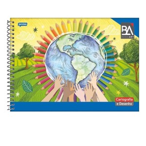 Caderno Desenho/Cartografia Espiral 48 FL Capa Dura Jandaia