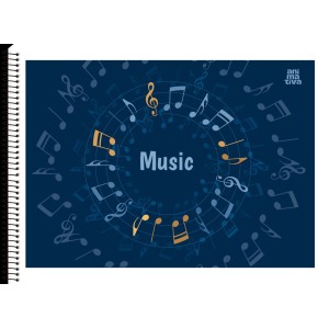 Caderno Musica 1/4  Espiral 40 FL Capa Flex S.D