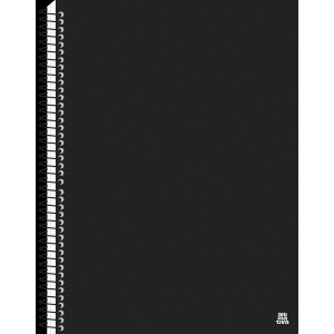 Caderno 10 Matérias Espiral 140 FL Capa Dura KBOM BLACK ANIMATIVA